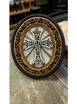 Intra απο ξύλο plywood 3mm-4mm πάχος - Ξύλινος Διακοσμητικός Σταυρός Δίασταση 30x30 cm Intraeaxys-6o3ylxj7
