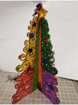 Intra απο ξύλο plywood 3mm-4mm πάχος - Ξύλινο χριστουγεννιάτικο δέντρο Δίασταση 30x30 cm Intraeaxys-075yg50o
