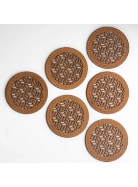 Intra απο ξύλο plywood 3mm-4mm πάχος - Ξύλινα Γεωμετρικά σουβέρ για Τσάι Καφέ Δίασταση 30x30 cm Intraeaxys-voq3d9d7
