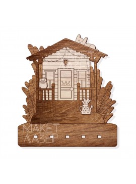 Intra απο ξύλο plywood 3mm-4mm πάχος - Χαραγμένη κρεμάστρα νοικοκυράς Δίασταση 30x30 cm Intraeaxys-joed66d1