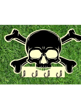 Intra απο ξύλο plywood 3mm-4mm πάχος - Διασταυρωμένα οστά κρανίου με κλειδοθήκη Δίασταση 30x30 cm Intraeaxys-pok3wpj7