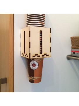 Intra απο ξύλο plywood 3mm-4mm πάχος - Χάρτινο δοσομετρητή ποτηριών Πλαστική θήκη για ποτήρια Δίασταση 30x30 cm Intraeaxys-joed3w91