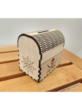 Intra απο ξύλο plywood 3mm-4mm πάχος - Treasure Chest Money Box Pirate Piggy Bank Δίασταση 30x30 cm Intraeaxys-d1lvj2zo