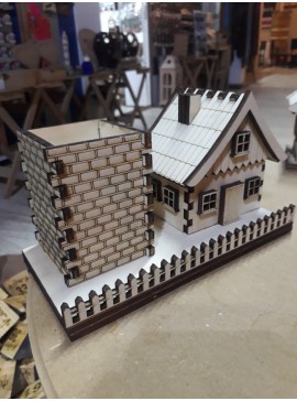 Intra απο ξύλο plywood 3mm-4mm πάχος - Μολυβοθήκη Piggy Bank Δίασταση 30x30 cm Intraeaxys-d1lv04zo