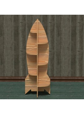 Intra απο ξύλο plywood 3mm-4mm πάχος - Ράφι πυραύλων Διαστημόπλοιο Βιβλιοθήκη Διακόσμηση δωματίου Δίασταση 30x30 cm Intraeaxys-078yqkmo