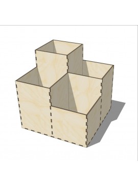 Intra απο ξύλο plywood 3mm-4mm πάχος - 4 Ενότητα Desktop Organizer Πινέλο μολυβιού Δίασταση 30x30 cm Intraeaxys-e1gk238o