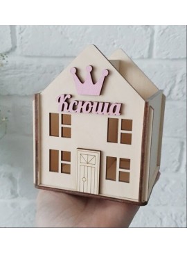 Intra απο ξύλο plywood 3mm-4mm πάχος - Στυλόθήκη σπιτιού Δίασταση 30x30 cm Intraeaxys-voq2kx6o