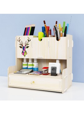 Intra απο ξύλο plywood 3mm-4mm πάχος - Βάση στυλό Creative Student Desktop Desktop Storage Rack Organizer Δίασταση 30x30 cm Intraeaxys-r1z26921