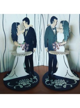 Intra απο ξύλο plywood 3mm-4mm πάχος - Τραπεζάκι γάμου θήκη χαρτοπετσέτας Ζευγάρι Κεντρικό Δίασταση 30x30 cm Intraeaxys-075yw3mo