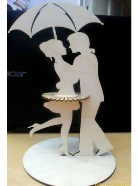 Intra απο ξύλο plywood 3mm-4mm πάχος - Θήκη χαρτοπετσέτας για ζευγάρι που χορεύει Δίασταση 30x30 cm Intraeaxys-eo0qj551