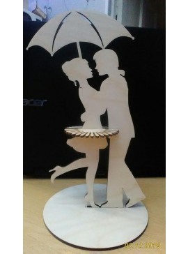 Intra απο ξύλο plywood 3mm-4mm πάχος - Θήκη χαρτοπετσέτας για ζευγάρι που χορεύει Δίασταση 30x30 cm Intraeaxys-e1gkn6xo