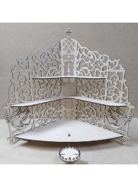 Intra απο ξύλο plywood 3mm-4mm πάχος - Εικονοστάσιο Ξύλινο Ράφι για Εικονίδια Πρότυπο Χριστιανικού Βωμού στο σπίτι Δίασταση 40x50 cm Intraeaxys-r7vmzzk7