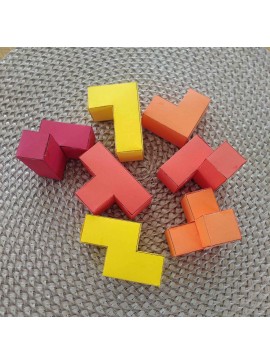 Intra απο ξύλο plywood 3mm-4mm πάχος - Soma Cube Puzzle Nikitin Squares Εκπαιδευτικό Παιδικό Παιχνίδι Tetris 3mm Δίασταση 30x30 cm Intraeaxys-qommnypo