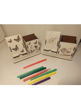 Intra απο ξύλο plywood 3mm-4mm πάχος - Μολυβοθήκη με τηλέφωνο Δίασταση 30x30 cm Intraeaxys-pok354d7