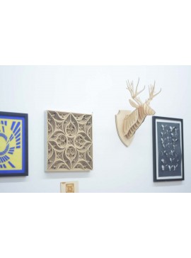 Intra απο ξύλο plywood 3mm-4mm πάχος - Deer Head Decor Wall 5mm Δίασταση 30x30 cm Intraeaxys-voq2pxeo