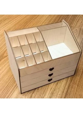 Intra απο ξύλο plywood 3mm-4mm πάχος - Οργανωτής αποθήκευσης γραφείου με συρτάρι Δίασταση 30x30 cm Intraeaxys-67wl5q21