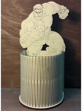 Intra απο ξύλο plywood 3mm-4mm πάχος - Μολυβοθήκη Hulk Διοργανωτής γραφείου δώρου Hulk Δίασταση 30x30 cm Intraeaxys-6o3yxvp7