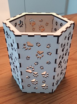 Intra απο ξύλο plywood 3mm-4mm πάχος - Dog Paw Candle Light Box Δίασταση 30x30 cm Intraeaxys-6o3ygzp7