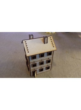 Intra απο ξύλο plywood 3mm-4mm πάχος - Σπίτι από τούβλα με τρεις ορόφους Δίασταση 40x50 cm Intraeaxys-lopqy0x7