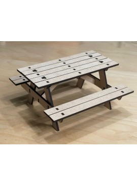 Intra απο ξύλο plywood 3mm-4mm πάχος - Τραπέζι πικνίκ κουκλόσπιτου Δίασταση 30x30 cm Intraeaxys-joedj681