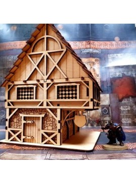Intra απο ξύλο plywood 3mm-4mm πάχος - Μεσαιωνικό σπίτι 3D παζλ Δίασταση 40x50 cm Intraeaxys-075ygk0o
