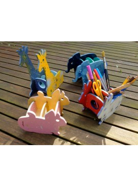 Intra απο ξύλο plywood 3mm-4mm πάχος - Παζλ τρισδιάστατο μολυβοθήκη ελέφαντα Δίασταση 30x30 cm Intraeaxys-d1ljn6om