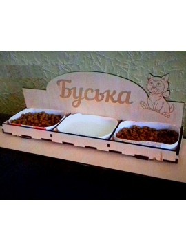 Intra απο ξύλο plywood 3mm-4mm πάχος - Προσαρμοσμένη θήκη για μπολ γάτα Δίασταση 30x30 cm Intraeaxys-eoxln3vo