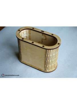 Intra απο ξύλο plywood 3mm-4mm πάχος - Θήκη μαρκαδόρου Living Hinge Container Δίασταση 30x30 cm Intraeaxys-zo9y36e7
