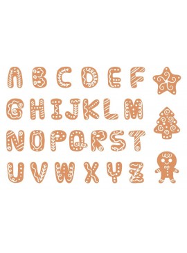 Intra απο ξύλο plywood 3mm-4mm πάχος - Cookies Αλφάβητο γράμματα γραμματοσειρά διανυσματική τέχνη Δίασταση 30x30 cm Intraeaxys-eo4qj5d7