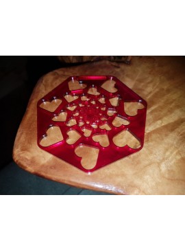 Intra απο ξύλο plywood 3mm-4mm πάχος - Σουβέρ Mandala Heart Δίασταση 30x30 cm Intraeaxys-eo0qdgw1
