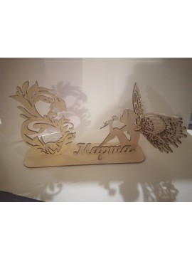 Intra απο ξύλο plywood 3mm-4mm πάχος - Ειδώλιο αγγέλου Δώρο για την Ημέρα της Γυναίκας 8 Μαρτίου Δίασταση 30x30 cm Intraeaxys-joedv291