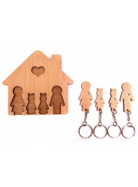 Intra απο ξύλο plywood 3mm-4mm πάχος - Οικογενειακή κλειδοθήκη Δίασταση 30x30 cm Intraeaxys-pok3gnk7