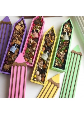 Intra απο ξύλο plywood 3mm-4mm πάχος - Μολύβι Candy Box Κουτί δώρου σε σχήμα μολυβιού Δίασταση 30x30 cm Intraeaxys-m1d6lky7