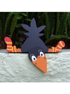 Intra απο ξύλο plywood 3mm-4mm πάχος - Curious Crow Fence Peekers Yard Decor Garden Δίασταση 30x30 cm Intraeaxys-qommq6ko