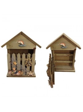 Intra απο ξύλο plywood 3mm-4mm πάχος - Διακοσμητικό Κλειδοθήκη Τοίχου με Φράχτη Δίασταση 30x30 cm Intraeaxys-67wlw821