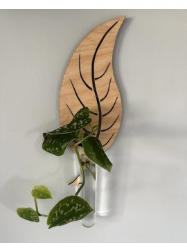 Intra απο ξύλο plywood 3mm-4mm πάχος - Ζαρντινιέρες τοίχου σε σχήμα φύλλου για φυτά εσωτερικού χώρου, σταθμός πολλαπλασιασμού φυτών, διακόσμηση τοίχου Δίασταση 30x30 cm Intraeaxys-p7y3ryzo