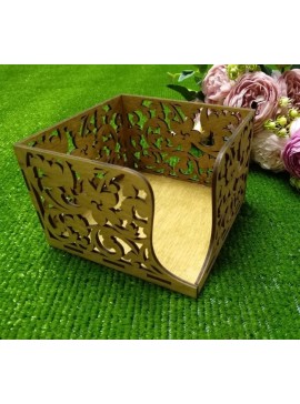 Intra απο ξύλο plywood 3mm-4mm πάχος - Διακοσμητική επίπεδη θήκη χαρτοπετσέτας Δίασταση 30x30 cm Intraeaxys-6o3yrnr7