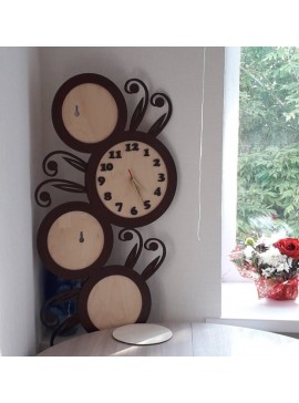 Intra απο ξύλο plywood 3mm-4mm πάχος - Ρολόι οικογενειακής φωτογραφίας Δίασταση 30x30 cm Intraeaxys-p7ym6g27