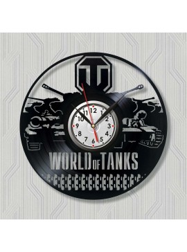 Intra απο ξύλο plywood 3mm-4mm πάχος - Ρολόι τοίχου από βινύλιο World Of Tanks Δίασταση 30x30 cm Intraeaxys-51rr6wv1