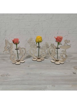 Intra απο ξύλο plywood 3mm-4mm πάχος - Decor Girl Flower Stand Glass Tube Plant Pot Δίασταση 30x30 cm Intraeaxys-voq266eo
