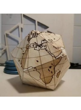 Intra απο ξύλο plywood 3mm-4mm πάχος - Χαράξτε το Dymaxion Globe Δίασταση 30x30 cm Intraeaxys-d1lvyn6o