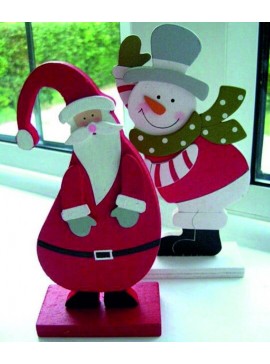 Intra απο ξύλο plywood 3mm-4mm πάχος - Ανεξάρτητη Χριστουγεννιάτικη διακόσμηση Santa Gnome Δίασταση 30x30 cm Intraeaxys-075ynpko