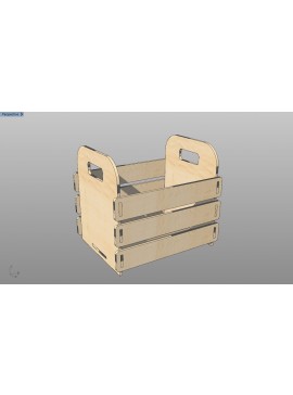 Intra απο ξύλο plywood 3mm-4mm πάχος - Ξύλινο καλάθι μανάβης με χερούλι Δίασταση 30x30 cm Intraeaxys-qommk64o