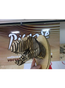 Intra απο ξύλο plywood 3mm-4mm πάχος - Διακόσμηση τοίχου κεφαλής Dinosaur Tirex Δίασταση 30x30 cm Intraeaxys-51rr5yd1