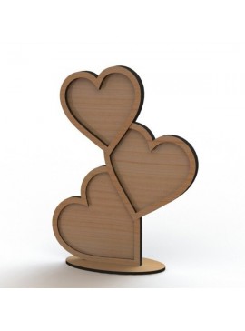 Intra απο ξύλο plywood 3mm-4mm πάχος - Καρδιά γάμου Drop Box Δίασταση 30x30 cm Intraeaxys-6o3yqj37