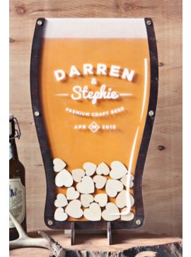 Intra απο ξύλο plywood 3mm-4mm πάχος - Διακόσμηση γάμου Beer Glass Heart Drop Box Δίασταση 30x30 cm Intraeaxys-eo0q9n91