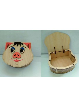 Intra απο ξύλο plywood 3mm-4mm πάχος - Κουτί από κόντρα πλακέ Pig Box With Lid ter Project Δίασταση 30x30 cm Intraeaxys-ro6y8w67