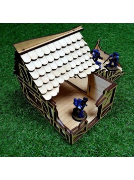 Intra απο ξύλο plywood 3mm-4mm πάχος - House Ruin For Wargame Δίασταση 40x50 cm Intraeaxys-d1lm2xpo