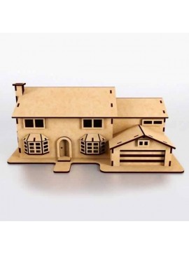 Intra απο ξύλο plywood 3mm-4mm πάχος - Simpsons House 3D παζλ Δίασταση 40x50 cm Intraeaxys-eoxlq2qo