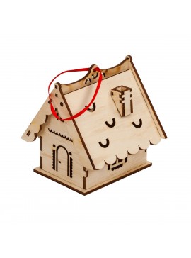 Intra απο ξύλο plywood 3mm-4mm πάχος - Χριστουγεννιάτικο Ξύλινο Σπίτι Δίασταση 40x50 cm Intraeaxys-pok34ld7